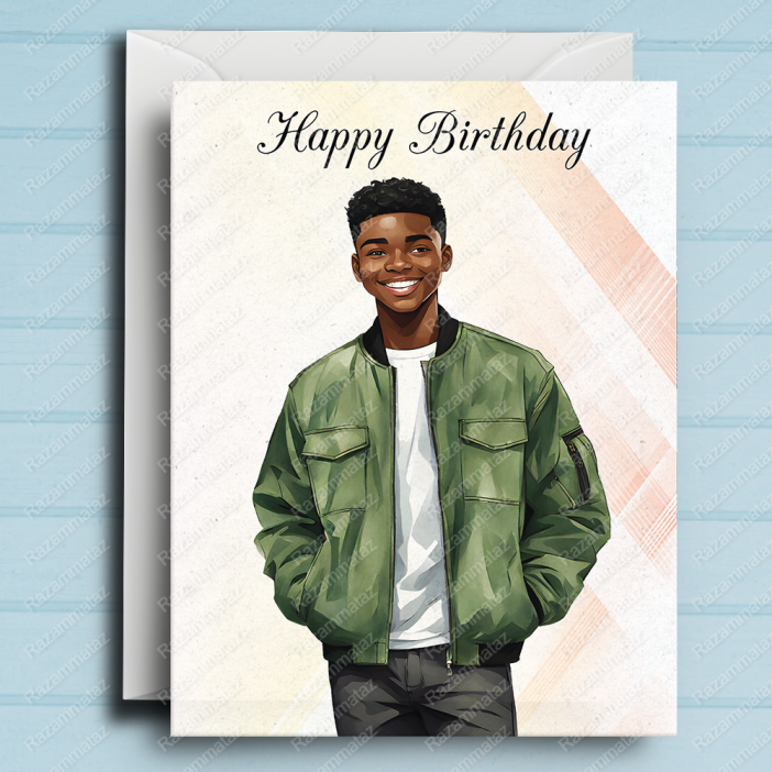 Black Boy Birthday Card Z